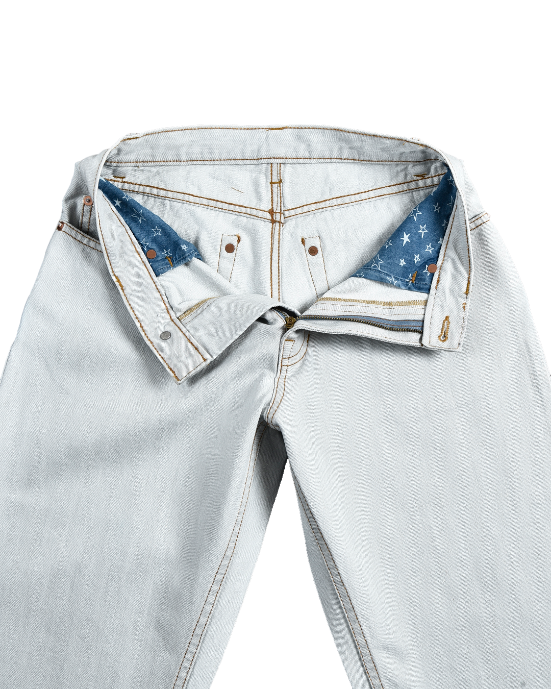 Fade Washed Blue Selvage With Turquoise Tint - 15 Oz Jeans