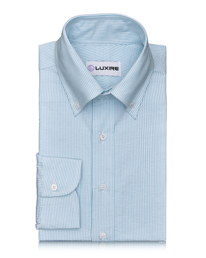 Robe rayée bleu Alaska en seersucker