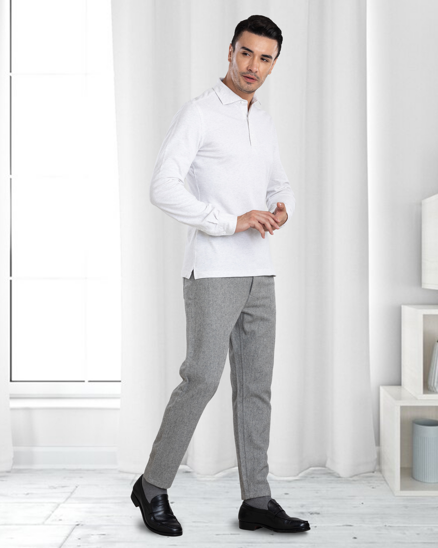 Grey Wool Jeans