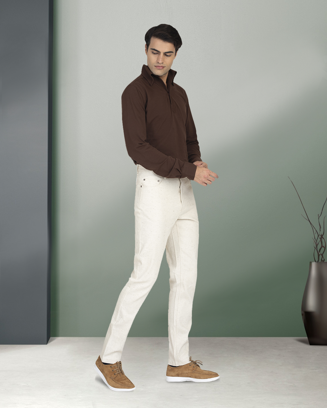 Stretchable Melange Denim Jeans