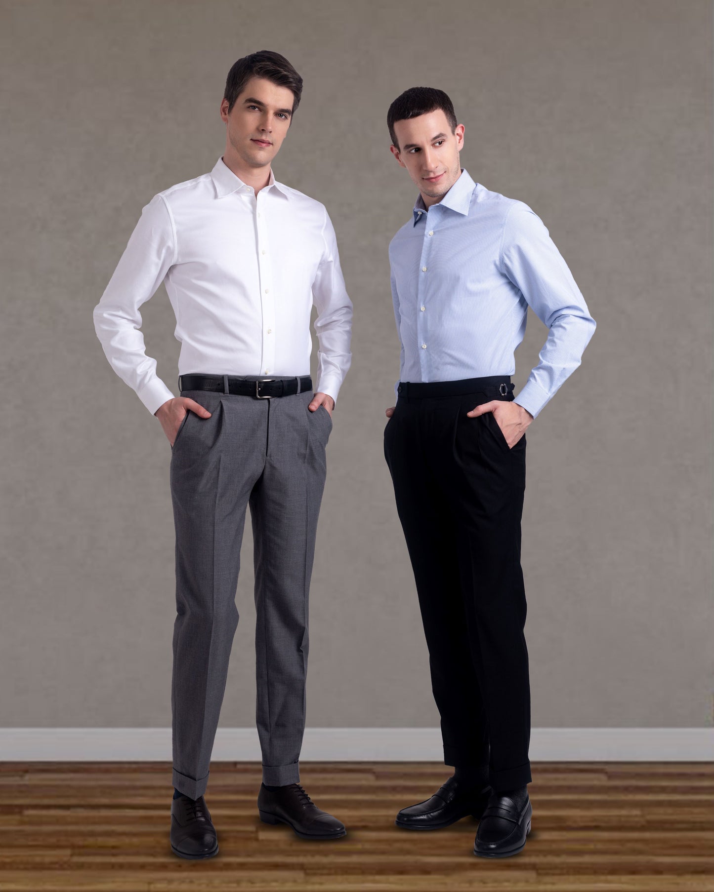 Pleated Vitale Barberis Canonico Grey Dress Pant