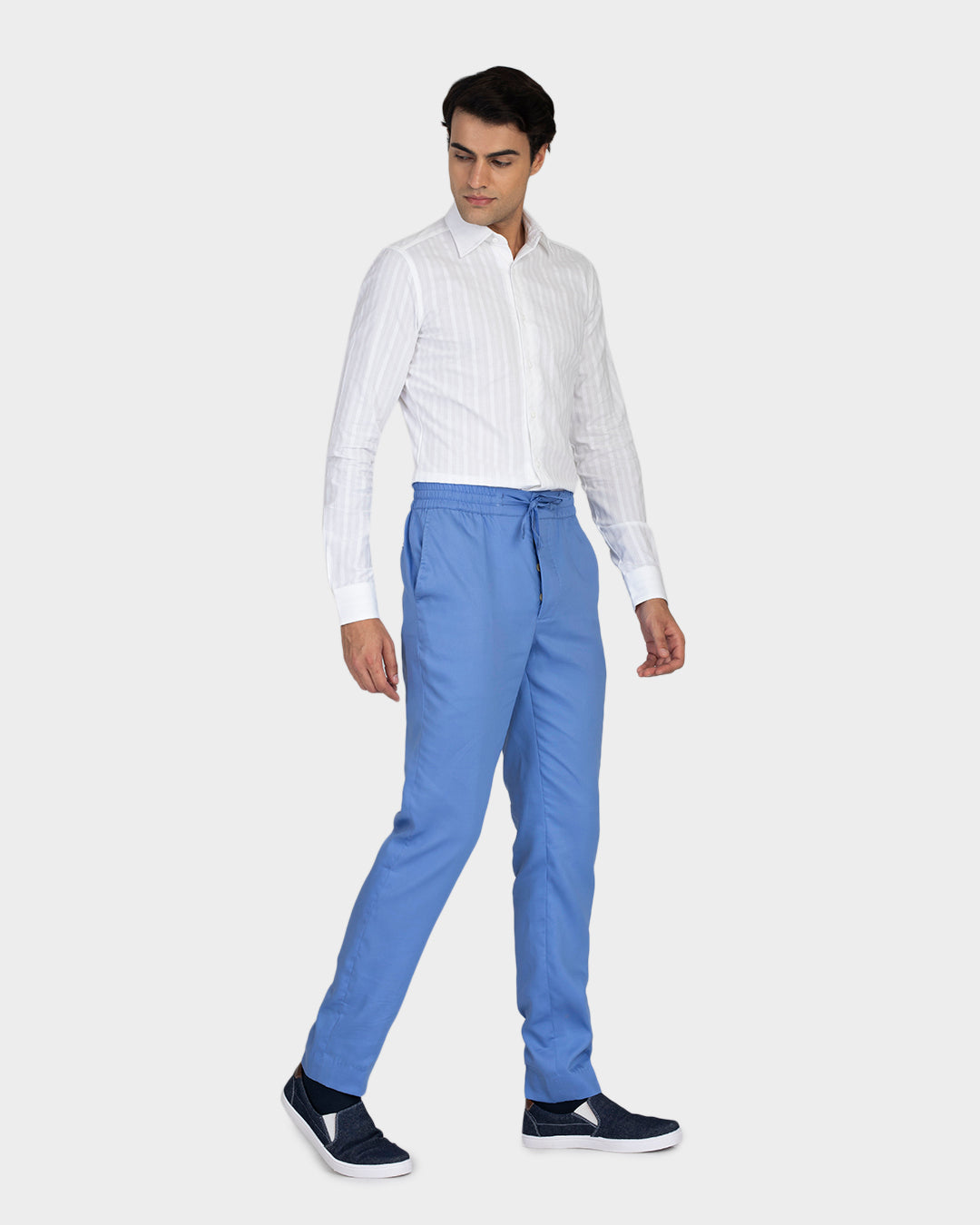 White Self Stripes Shirt