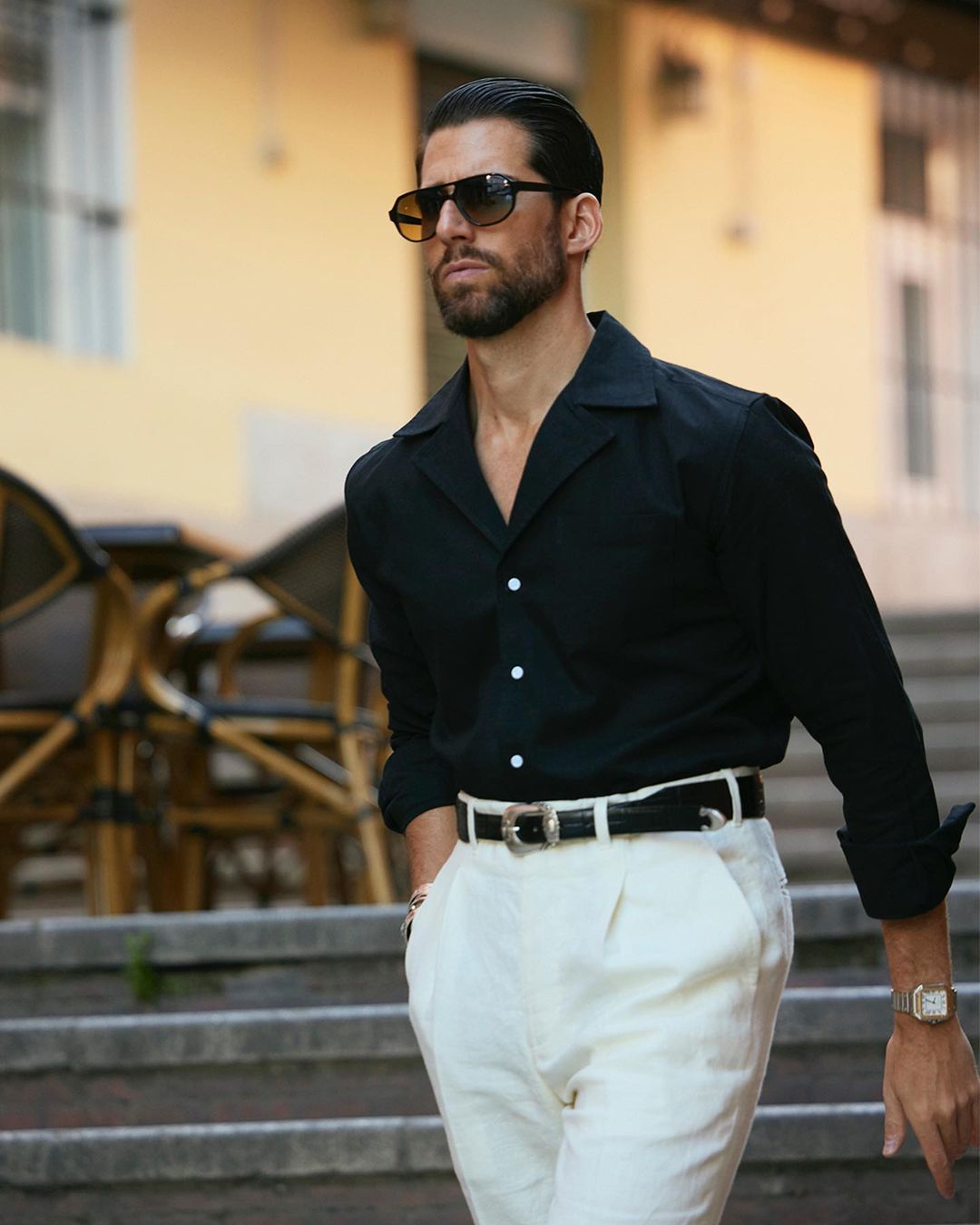 Pleated Cream Linen Pant