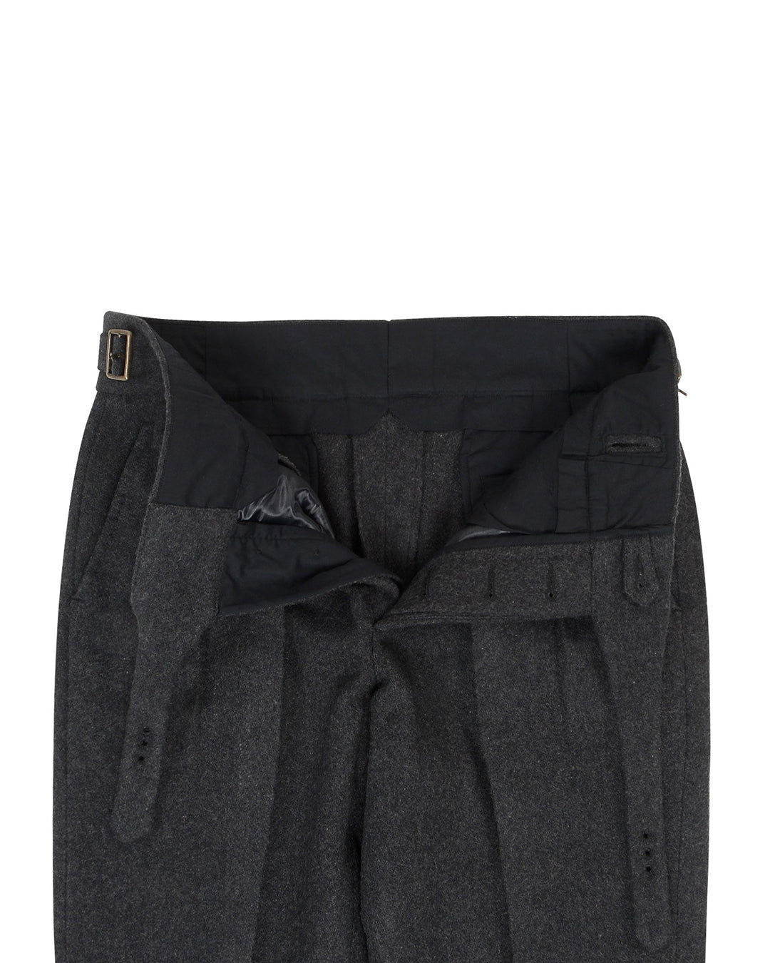 Gurkha Pant in Charcoal Grey 100% Wool Flannel