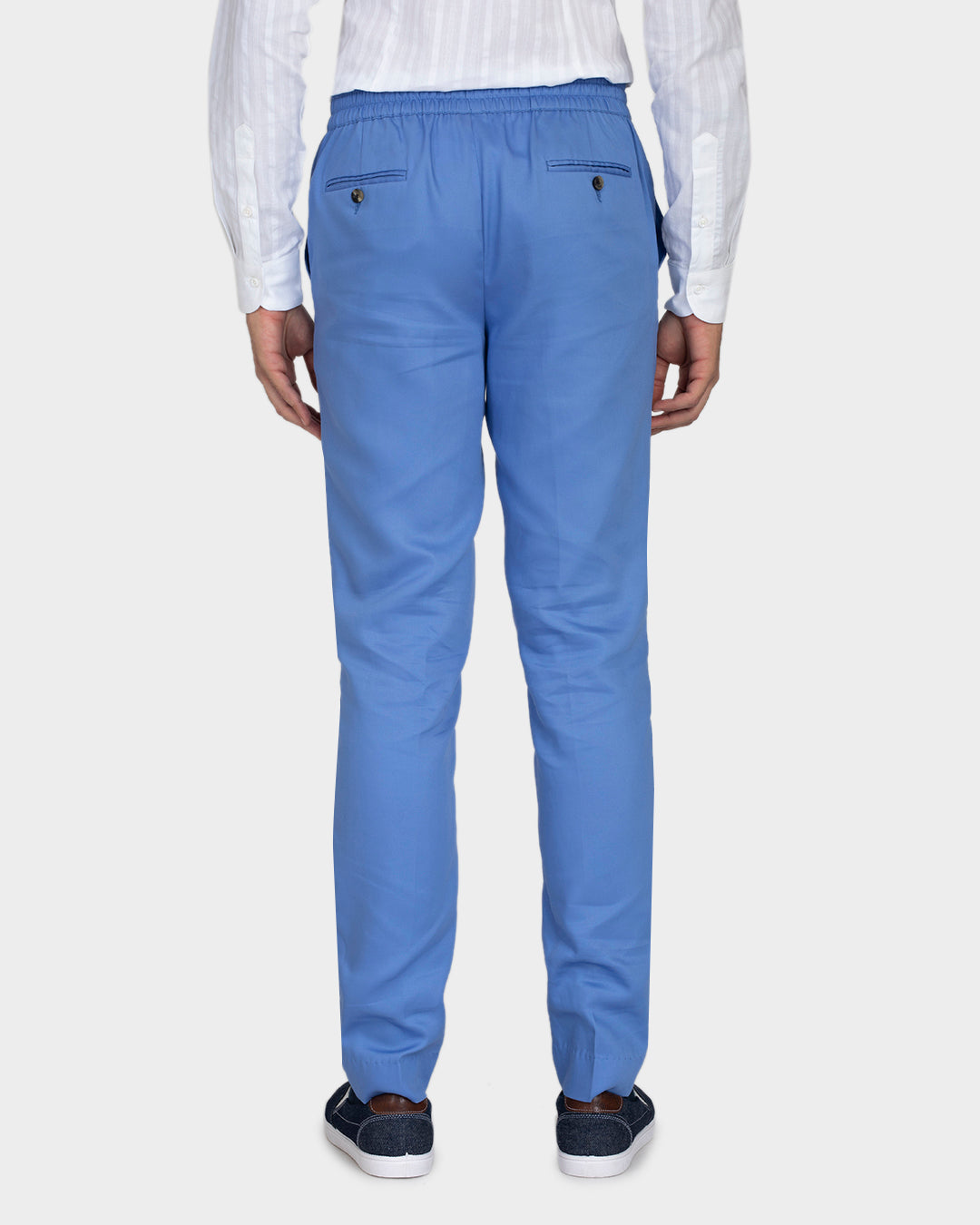 Light Cobalt Blue Twill Drawstring Pant
