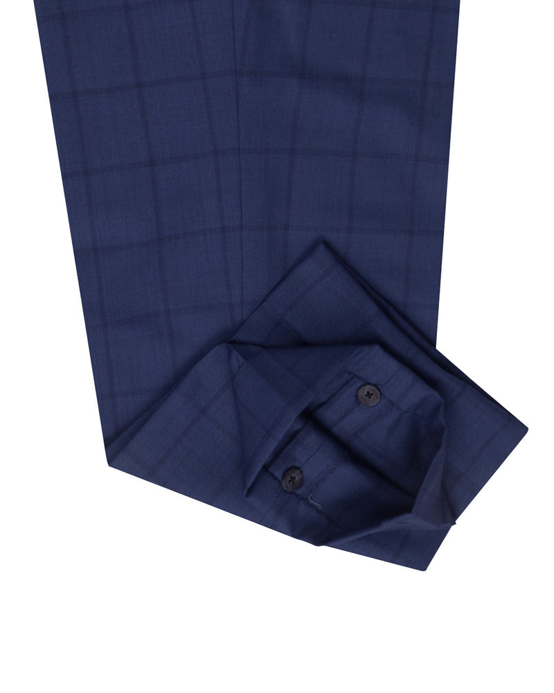 Drago : Super 160s Royal Blue Checks