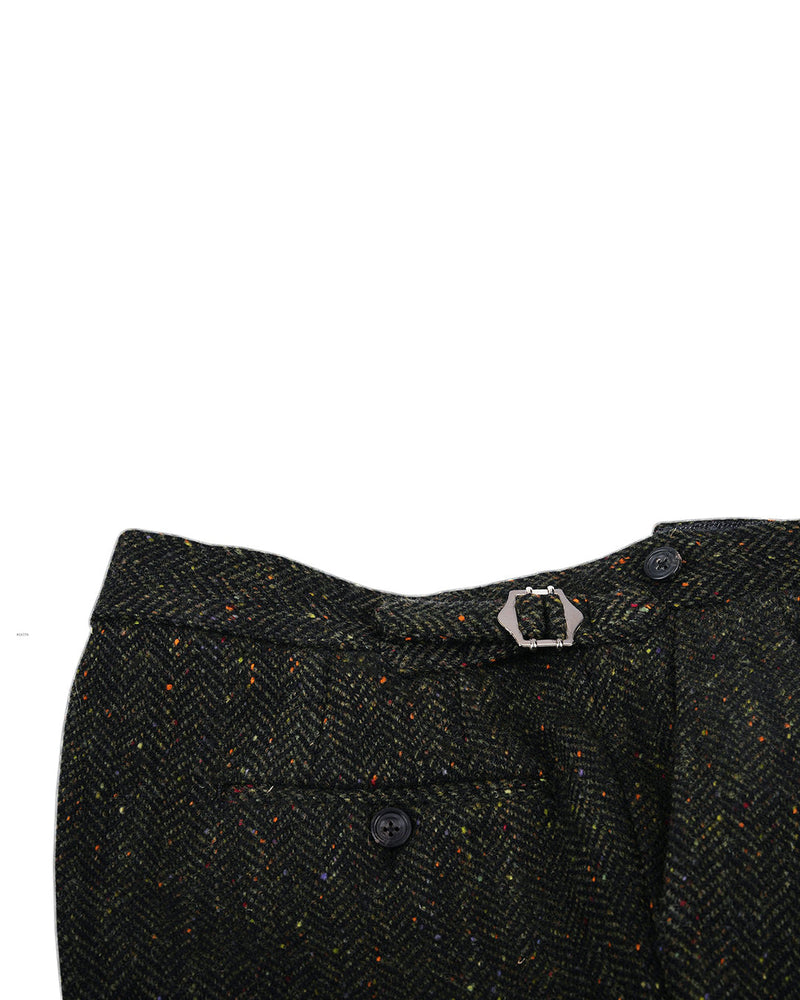 Molloy Herringbone Donegal Tweed Hose - Wald