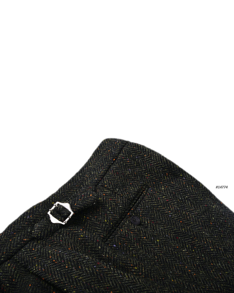 Molloy Herringbone Donegal Tweed Hose - Wald