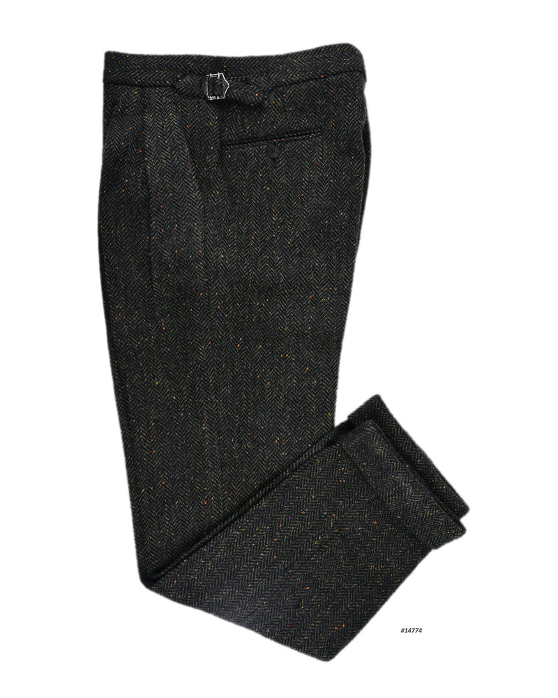 Molloy Herringbone Donegal Tweed Hose - Wald