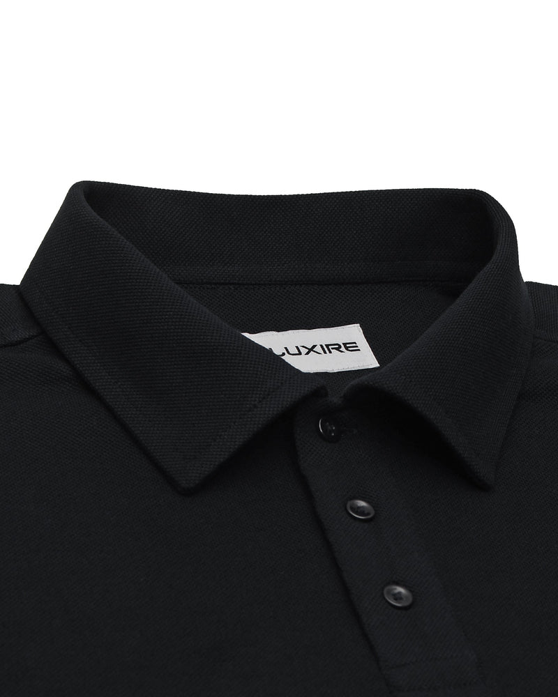 EZS Aria Schwarzes Langarm-Polohemd