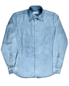 Hellblaues Chambray-Hemd aus Denim mit verwaschenem Muster