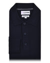 Marineblaues Langarm-Poloshirt aus Merinowolle von EZS