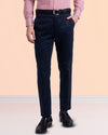 Dunkelmarinefarbene Anzughose aus Twill