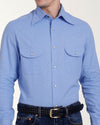 Blaues Fresco Madapolam Chambray Westernhemd