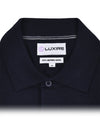 Marineblaues Langarm-Poloshirt aus Merinowolle von EZS