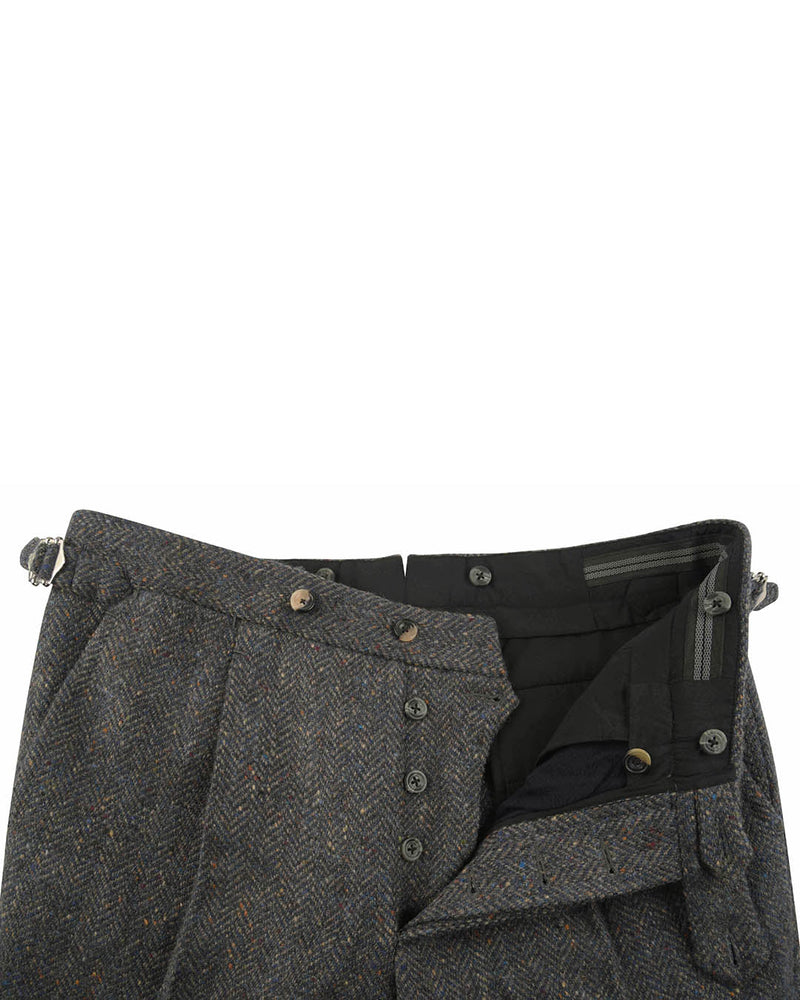 Molloy Herringbone Donegal Tweed Hose - Indigo