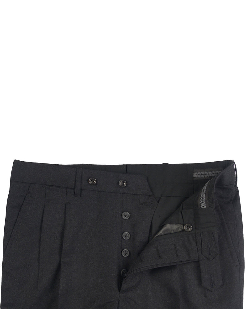 Dugdale Feine Kammgarnhose - Charcoal Plain