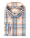 Madras orange et bleu