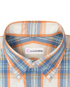 Madras orange et bleu