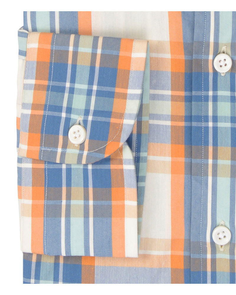 Madras orange et bleu