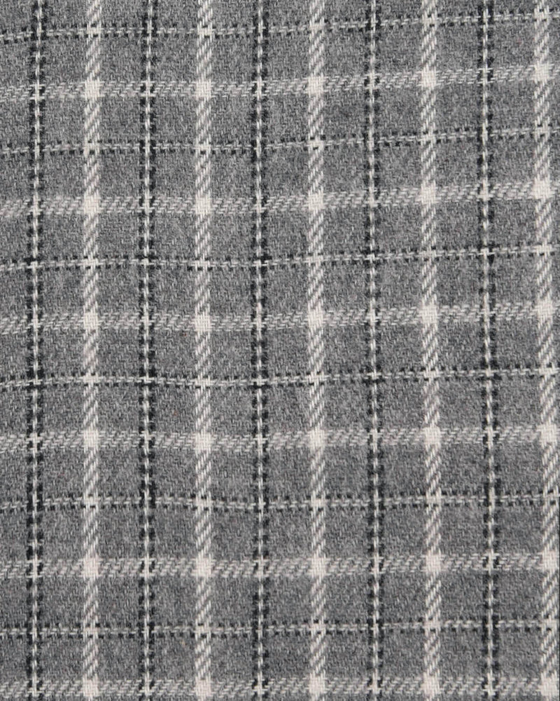 Grau-weißer Tattersall-Flanell