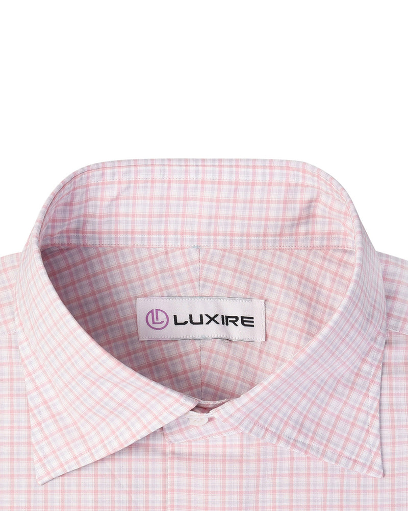 Alumo Lachsrosa und graue Mini-Tartan-Karos