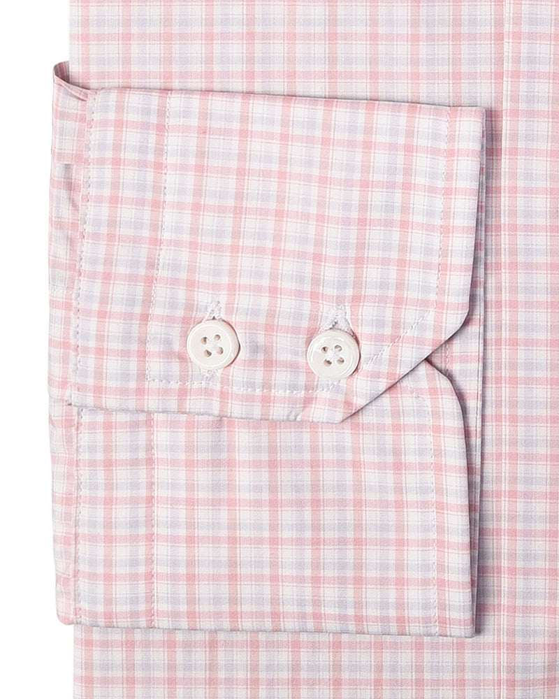 Alumo Lachsrosa und graue Mini-Tartan-Karos