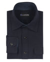 Dunkelblaues Flanell-Arbeitshemd