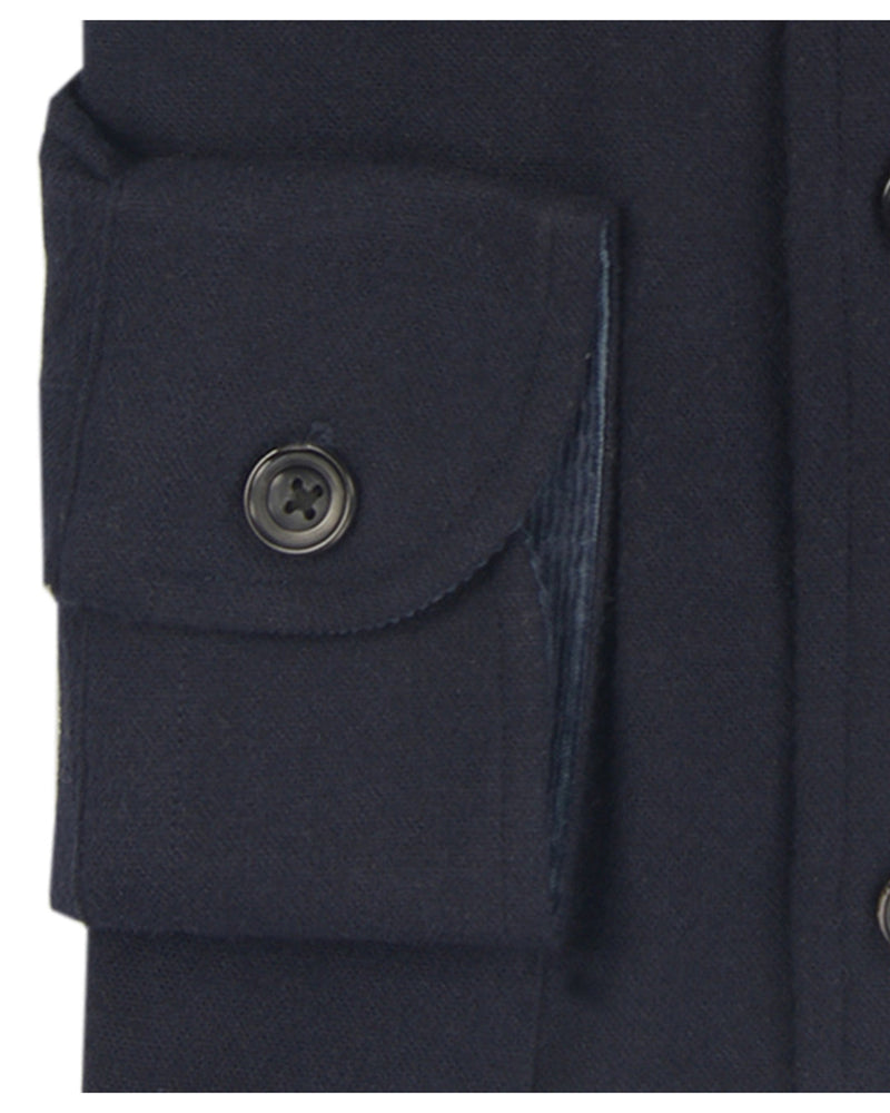 Dunkelblaues Flanell-Arbeitshemd