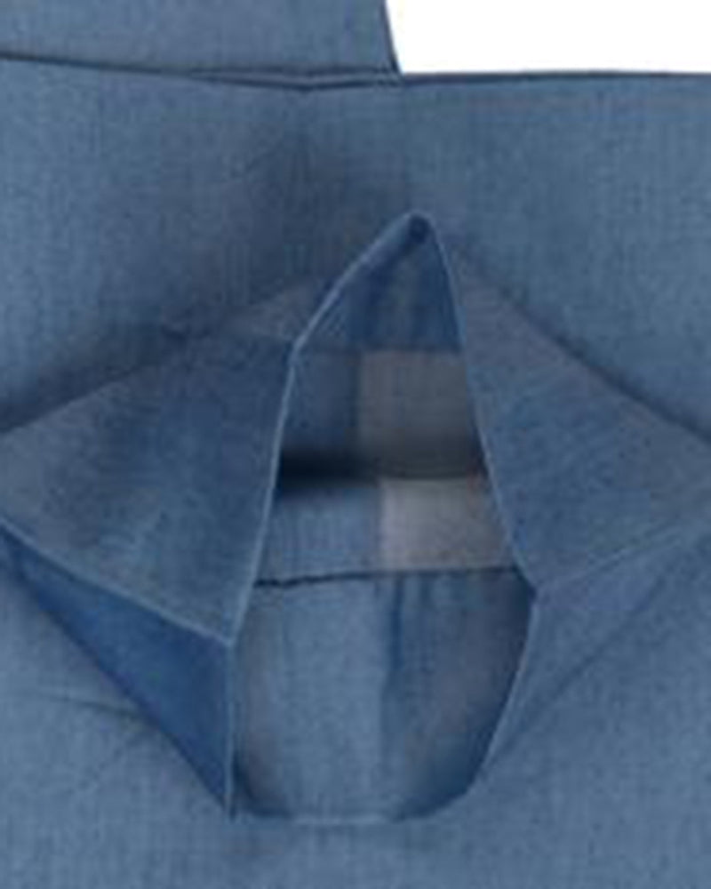 Blaue einfarbige Baumwollhose