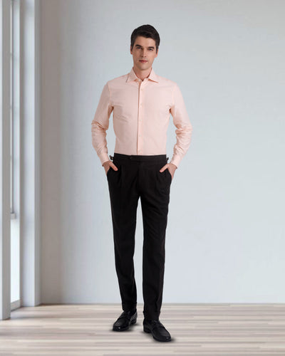 Pantalon habillé en flanelle marron foncé VBC