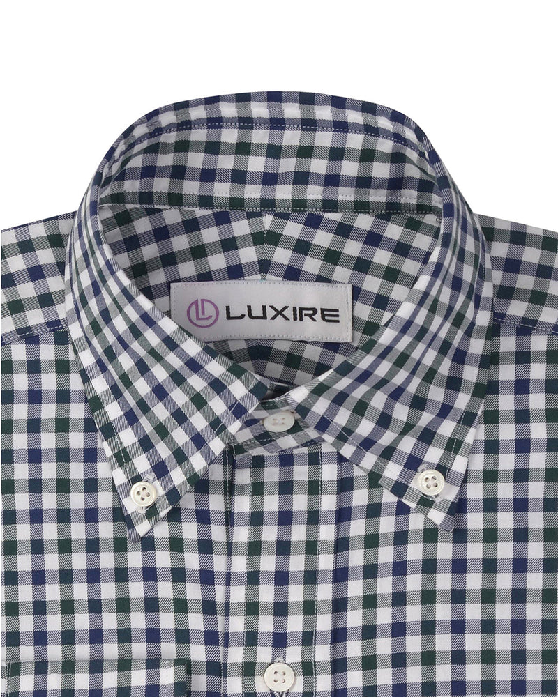 Weißer blauer grüner Gingham