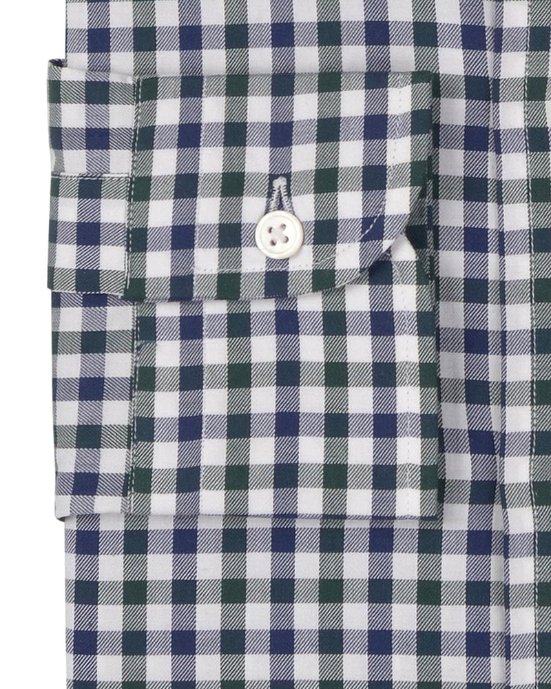 Weißer blauer grüner Gingham