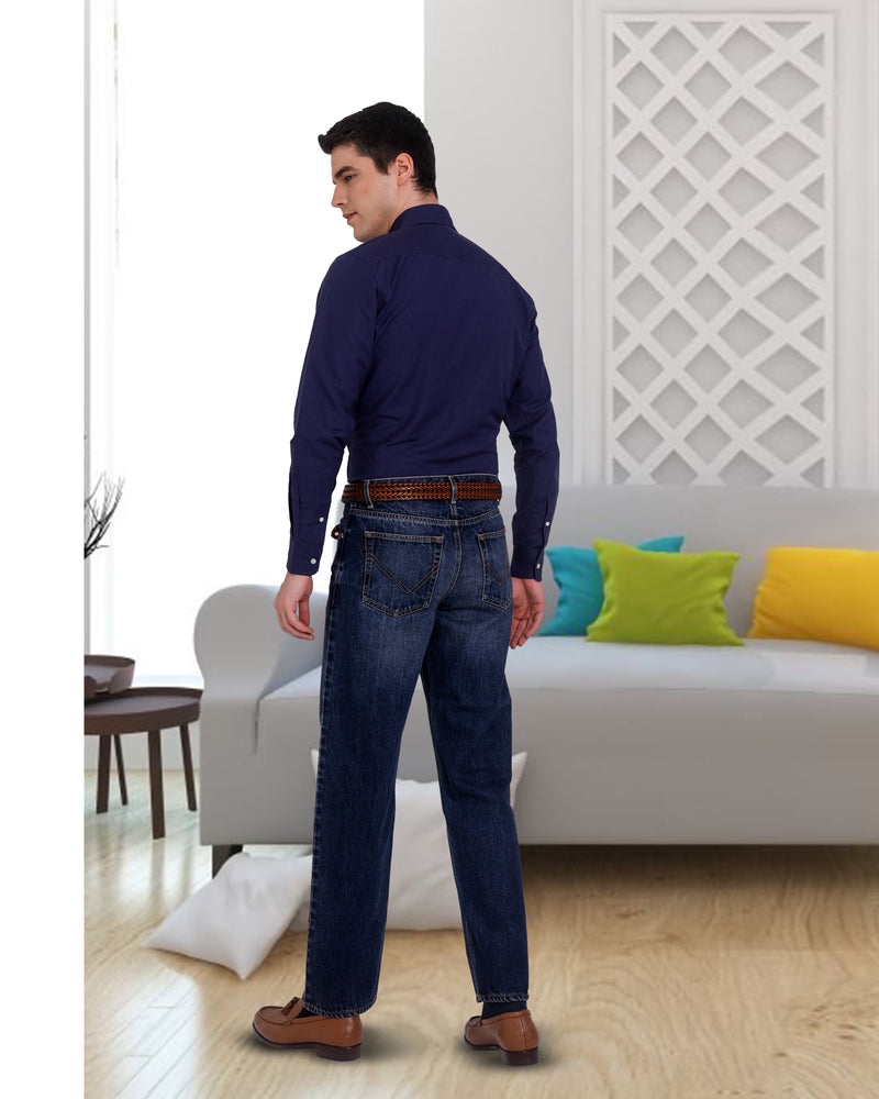 Marineblaues Chambray-Hemd