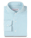 Aqua Blue Dress Stripes Dobby auf Weiß