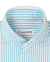 Aqua Blue Dress Stripes Dobby auf Weiß