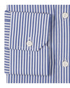 Dark Bijou Blue Pencil Stripes on White