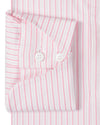 Pale Pink Dobby Stripes On White
