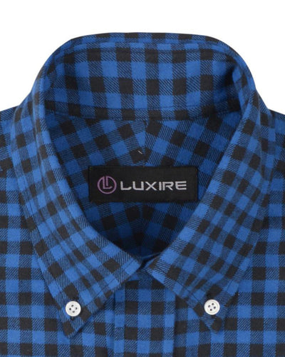 Marineblauer schwarzer Gingham-Flanell