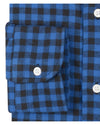 Marineblauer schwarzer Gingham-Flanell