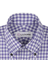 Breite lila Gingham-Karos auf Weiß
