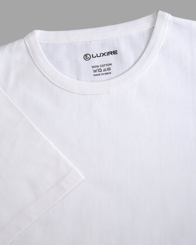 EZS Aria White Crewneck T-Shirt