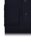 Marineblaues Langarm-Poloshirt aus Merinowolle von EZS