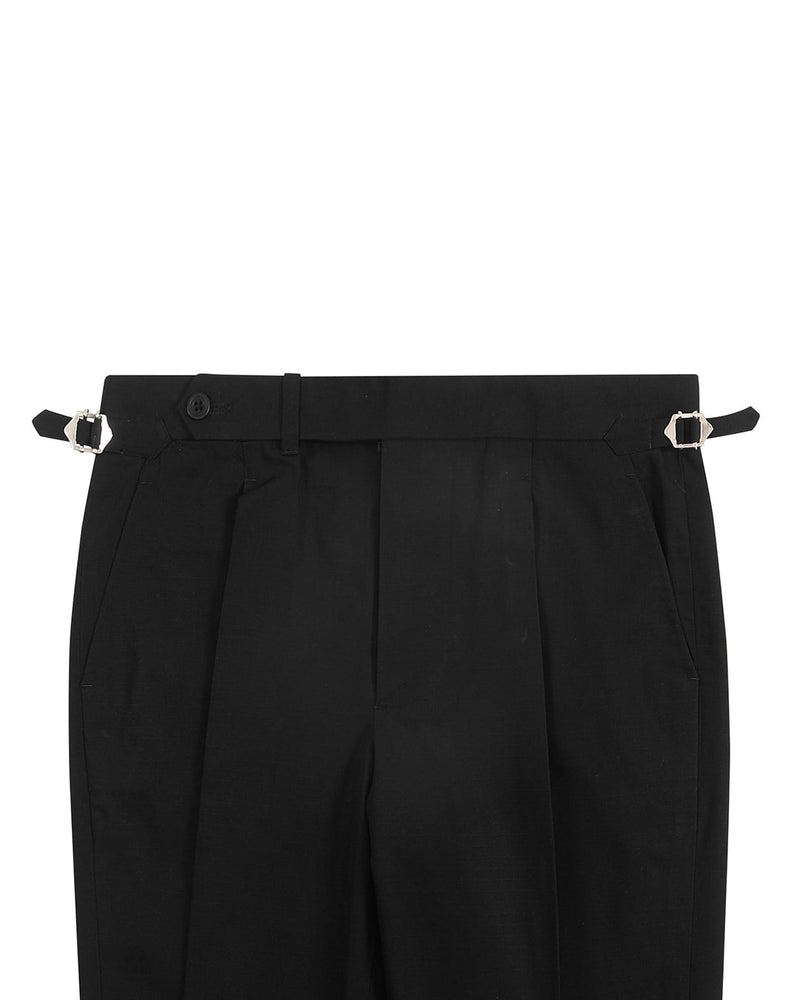 Schwarze Ripstop-Chinohose