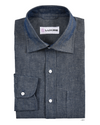 Chambray de lin indigo lavé