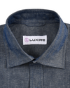 Chambray de lin indigo lavé
