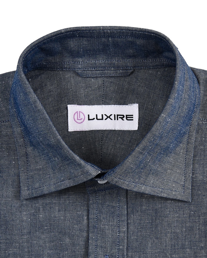 Chambray de lin indigo lavé
