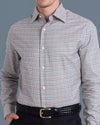 Braun-blauer Tattersall-Karo-Twill-Flanell