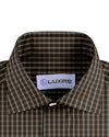 Brown Tan Navy Tartan Checks