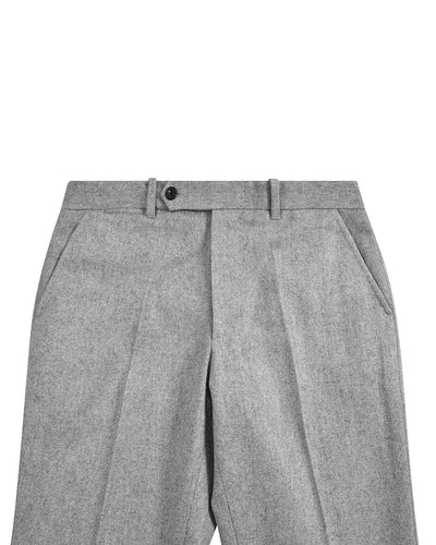 Grey Wool Flannel Dress Pant